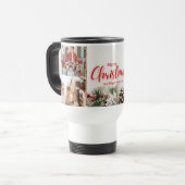 Familie frohe Weihnachten Glück Neujahr 4 Fotos Reisebecher (Vorderseite Links)