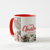 Familie frohe Weihnachten Glück Neujahr 4 Fotos Tasse (Vorderseite Links)