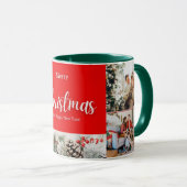 Familie frohe Weihnachten Glück Neujahr 4 Fotos Tasse (VorderseiteRechts)