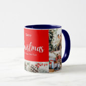 Familie frohe Weihnachten Glück Neujahr 4 Fotos Tasse (VorderseiteRechts)