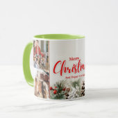 Familie frohe Weihnachten Glück Neujahr 4 Fotos Tasse (Vorderseite Links)