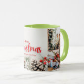 Familie frohe Weihnachten Glück Neujahr 4 Fotos Tasse (VorderseiteRechts)
