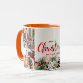 Familie frohe Weihnachten Glück Neujahr 4 Fotos Tasse (Vorderseite Links)