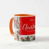 Familie frohe Weihnachten Glück Neujahr 4 Fotos Tasse (Vorderseite Links)