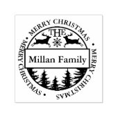 Familie Frohe Weihnachten Hirsch Thema Permastempel (Design)