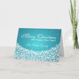 Familie Frohe Weihnachten Star Sparkle Blue