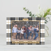 Familie Frohe Weihnachten Urlaub Karierte Fotokart (Stehend Vorderseite)