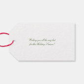 Familie Frohe Weihnachten Wasserfarbe Poinsettia Geschenkanhänger (Rückseite Horizontal)