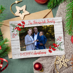 Familie Frohe Weihnachts-Foto Weihnachtskarte Feiertagskarte