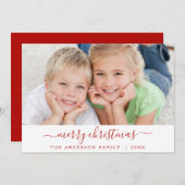 Familie Frohe Weihnachts-Fotokarte Feiertagskarte (Vorne/Hinten)