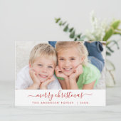 Familie Frohe Weihnachts-Fotokarte Feiertagskarte (Stehend Vorderseite)
