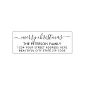 Familie Frohe Weihnachts-Script-Rücksendeadresse S Permastempel (Design)