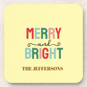 Familie Frohes Neues Jahr Frohe Weihnachten Getränkeuntersetzer