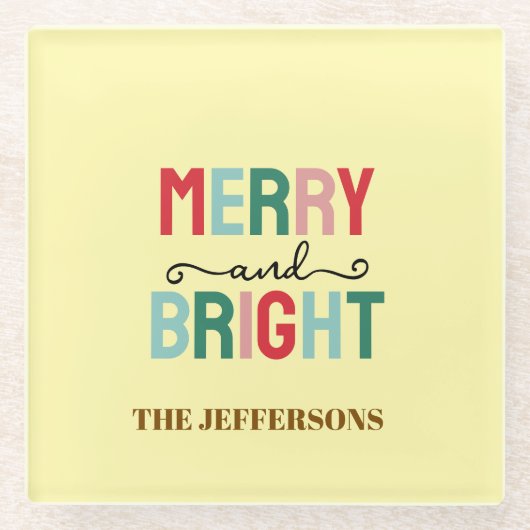 Familie Frohes Neues Jahr Frohe Weihnachten Glasuntersetzer (Vorderseite)