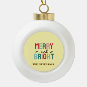 Familie Frohes Neues Jahr Frohe Weihnachten Keramik Kugel-Ornament