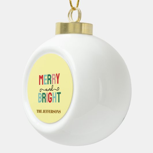 Familie Frohes neues Jahr Frohe Weihnachten Keramik Kugel-Ornament (Rechts)