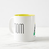 Familie Funny Penguin | Individuelle Name Weihnach Zweifarbige Tasse (Vorderseite Links)