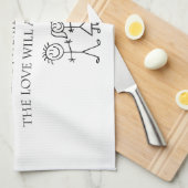 Familie Geschirrtuch (Viertel Falte)