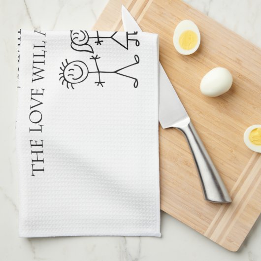 Familie Geschirrtuch (Viertel Falte)