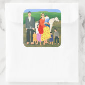 Familie Gipsy 1986 Quadratischer Aufkleber (Tasche)
