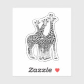 Familie Giraffe Aufkleber (Blatt)