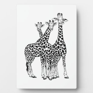 Familie Giraffe Fotoplatte