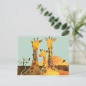 Familie Giraffe in Afrika Postkarte (Stehend Vorderseite)