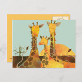 Familie Giraffe in Afrika Postkarte (Vorne/Hinten)