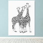 Familie Giraffe Leinwanddruck (Insitu (Holzboden))