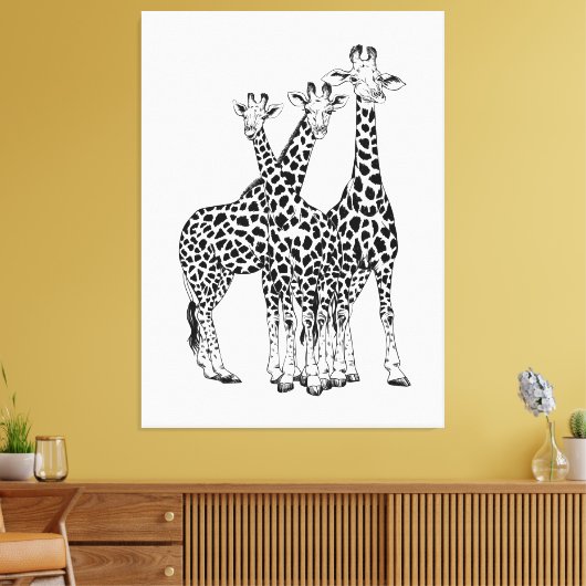 Familie Giraffe Leinwanddruck (Insitu (Wohnzimmer))