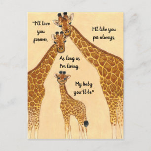Familie Giraffe - Liebe für immer Postkarte