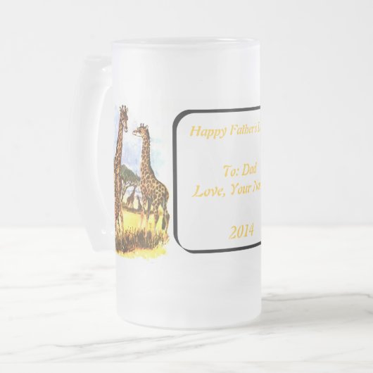 Familie Giraffe - Mattglas Bierglas (Vorderseite Links)