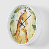 Familie Giraffe | Tier | Wall-Uhr Uhr (Winkel)