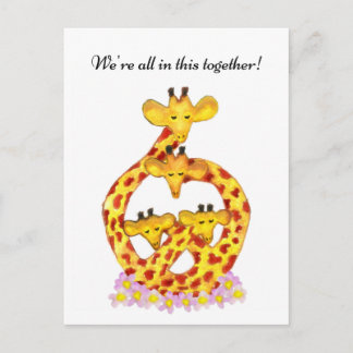Familie Giraffe - Wir sind alle zusammen darin! Postkarte