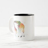 Familie Giraffe Zweifarbige Tasse (Vorderseite Links)