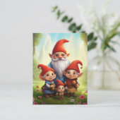 Familie Gnome Postkarte (Stehend Vorderseite)