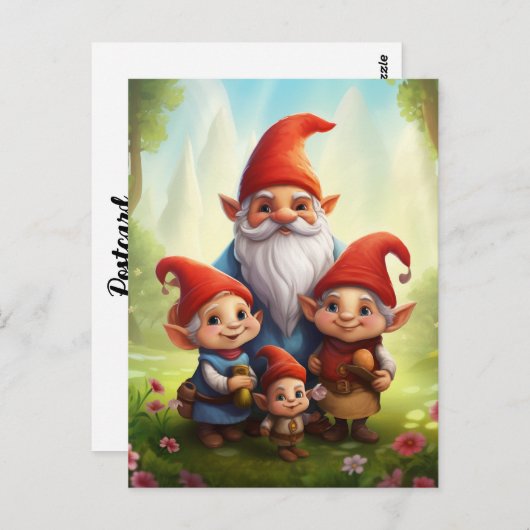 Familie Gnome Postkarte (Vorne/Hinten)