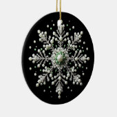 Familie Green und Pearl Snowflake Keramik Ornament (Rechts)