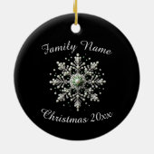 Familie Green und Pearl Snowflake Keramik Ornament (Hinten)