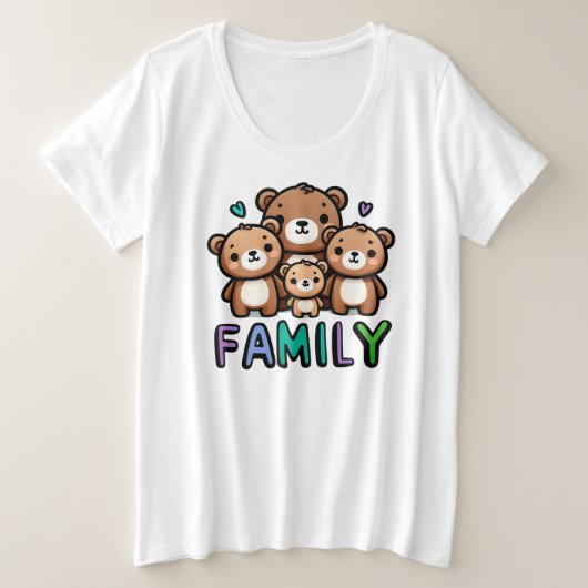 Familie Große Größe T-Shirt (Design vorne)