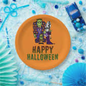 Familie Halloween Frankenstein Pappteller (Party)