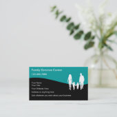 Familie hält Visitenkarten instand Visitenkarte (Stehend Vorderseite)