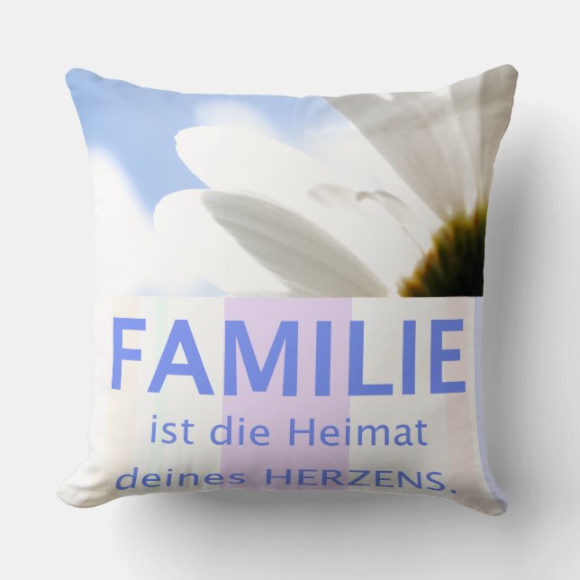 Familie Herz Liebe - schöne Sprüche Zitate deutsch Kissen (Vorderseite)