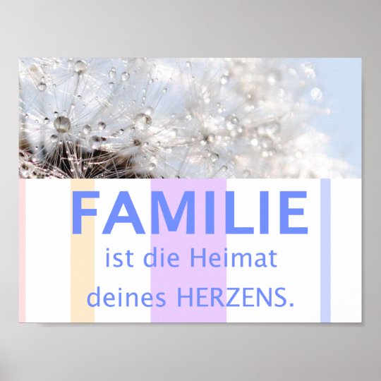 Familie Herz Liebe Schone Spruche Zitate Deutsch Poster Zazzle De