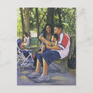 Familie im Park 1999 Postkarte