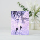 Familie im Winter Postkarte (Stehend Vorderseite)