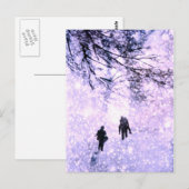 Familie im Winter Postkarte (Vorne/Hinten)