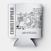 Familie im Zoo. Vater durch Alligator verschluckt Dosenkühler (Vorderseite)