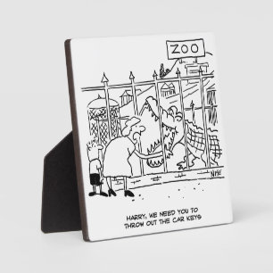 Familie im Zoo. Vater durch Alligator verschluckt Fotoplatte