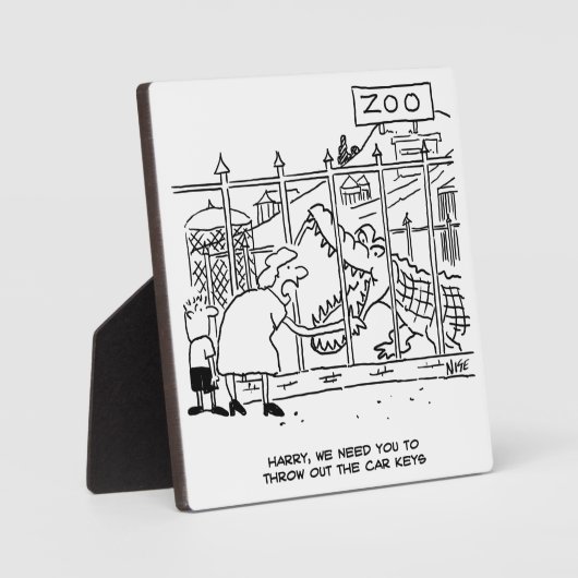 Familie im Zoo. Vater durch Alligator verschluckt Fotoplatte (Vorderseite)